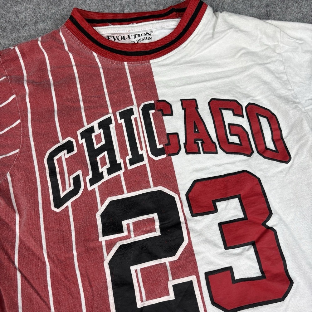 Evolution In Design Shirt Mens Medium Chicago 23‎ Red White Striped Streetwear